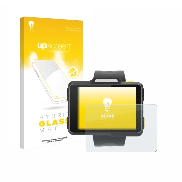Face avant d’un emballage produit avec le logo de la marque upscreen. À côté, l’appareil Newland WD1 est représenté avec la pr