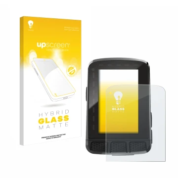 Face avant d’un emballage produit avec le logo de la marque upscreen. À côté, l’appareil Wahoo Elemnt Roam V2 GPS est représen