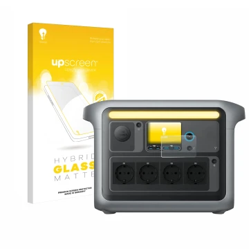 Face avant d’un emballage produit avec le logo de la marque upscreen. À côté, l’appareil Anker SOLIX C1000X est représenté ave