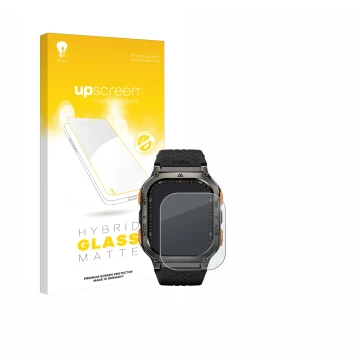 Face avant d’un emballage produit avec le logo de la marque upscreen. À côté, l’appareil Kospet Tank M3 Ultra est représenté a