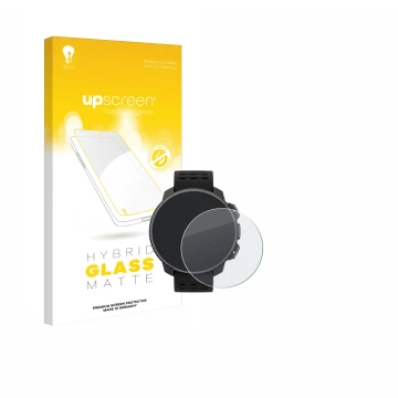 Face avant d’un emballage produit avec le logo de la marque upscreen. À côté, l’appareil Suunto Vertical Solar est représenté 