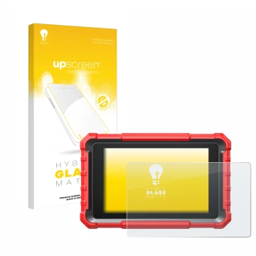 Face avant d’un emballage produit avec le logo de la marque upscreen. À côté, l’appareil Launch X-431 PROS Elite est représent