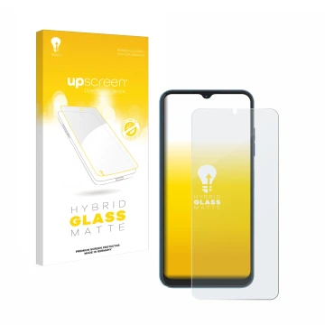 Face avant d’un emballage produit avec le logo de la marque upscreen. À côté, l’appareil Hotwav Note 13 est représenté avec la