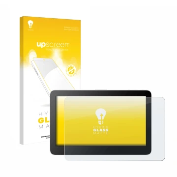 Face avant d’un emballage produit avec le logo de la marque upscreen. À côté, l’appareil Wacom One 13 Touch est représenté ave