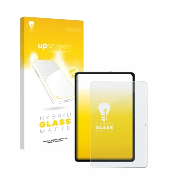 Face avant d’un emballage produit avec le logo de la marque upscreen. À côté, l’appareil Xiaomi Redmi Pad Pro est représenté a