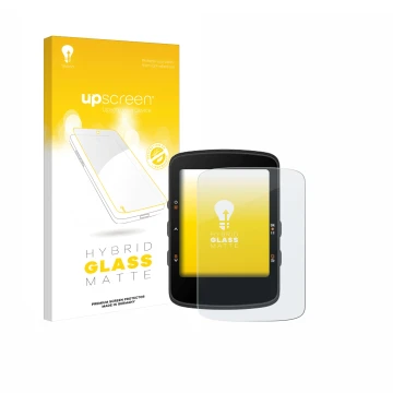 Face avant d’un emballage produit avec le logo de la marque upscreen. À côté, l’appareil Bryton Rider 460 est représenté avec 