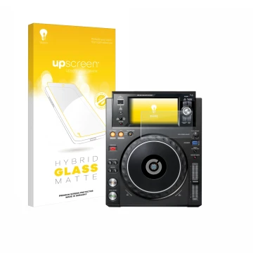 Face avant d’un emballage produit avec le logo de la marque upscreen. À côté, l’appareil Pioneer XDJ -1000MK2 est représenté a