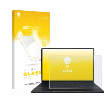 Face avant d’un emballage produit avec le logo de la marque upscreen. À côté, l’appareil ASUS ProArt PX13 est représenté avec 