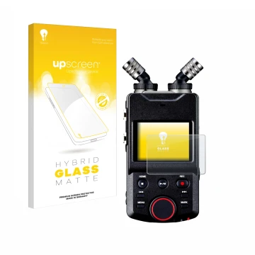 Face avant d’un emballage produit avec le logo de la marque upscreen. À côté, l’appareil Tascam Portacapture X6 est représenté