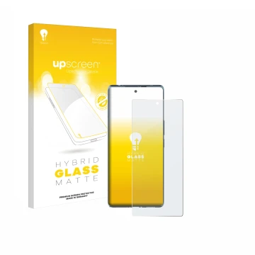 Face avant d’un emballage produit avec le logo de la marque upscreen. À côté, l’appareil HTC U24 Pro est représenté avec la pr