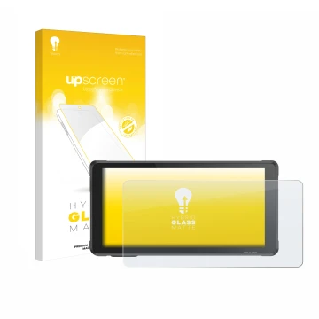 Face avant d’un emballage produit avec le logo de la marque upscreen. À côté, l’appareil Interphone RideSync Sync55 est représ