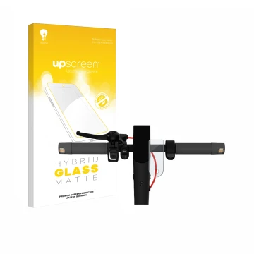 Face avant d’un emballage produit avec le logo de la marque upscreen. À côté, l’appareil Xiaomi Mi 4 Lite E-Scooter (2e Gen.) 