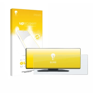 Face avant d’un emballage produit avec le logo de la marque upscreen. À côté, l’appareil Carpuride W903 9.3