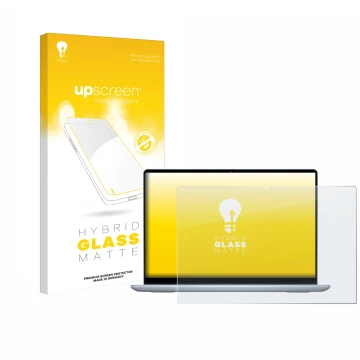 Face avant d’un emballage produit avec le logo de la marque upscreen. À côté, l’appareil Dell Inspiron 14 7440 2-in-1 est repr