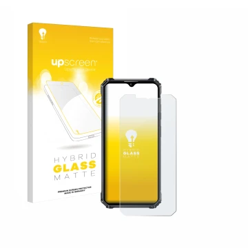 Face avant d’un emballage produit avec le logo de la marque upscreen. À côté, l’appareil Oukitel WP28 S est représenté avec la