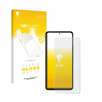 Face avant d’un emballage produit avec le logo de la marque upscreen. À côté, l’appareil HMD Pulse est représenté avec la prot
