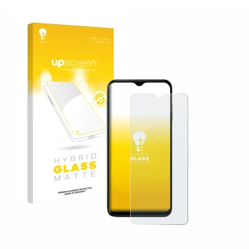 Face avant d’un emballage produit avec le logo de la marque upscreen. À côté, l’appareil Nokia G60 5G est représenté avec la p