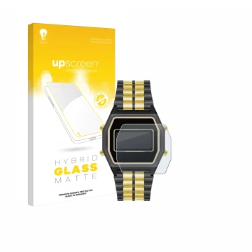 Face avant d’un emballage produit avec le logo de la marque upscreen. À côté, l’appareil Armitron Rubik est représenté avec la