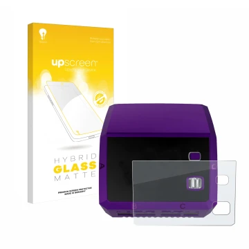 Face avant d’un emballage produit avec le logo de la marque upscreen. À côté, l’appareil SkyRc Q200 neo est représenté avec la