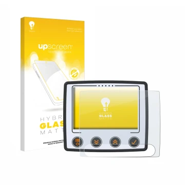 Face avant d’un emballage produit avec le logo de la marque upscreen. À côté, l’appareil Skytraxx 5 Mini est représenté avec l