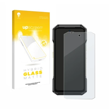 Face avant d’un emballage produit avec le logo de la marque upscreen. À côté, l’appareil Ulefone Armor 27T Pro est représenté 