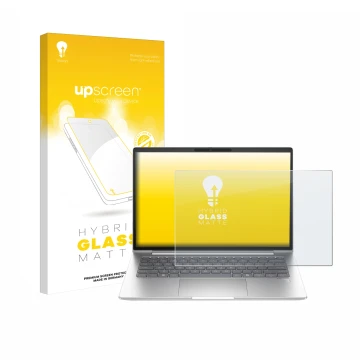 Face avant d’un emballage produit avec le logo de la marque upscreen. À côté, l’appareil HP ProBook 440 G11 est représenté ave