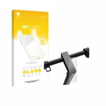 Face avant d’un emballage produit avec le logo de la marque upscreen. À côté, l’appareil Navee S65 est représenté avec la prot