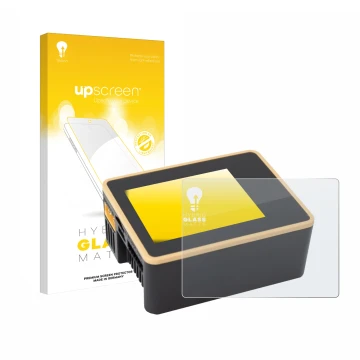 Face avant d’un emballage produit avec le logo de la marque upscreen. À côté, l’appareil Junsi iCharger X6 est représenté avec