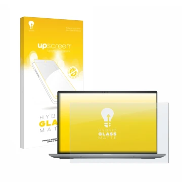 Face avant d’un emballage produit avec le logo de la marque upscreen. À côté, l’appareil Dell Precision 5690 Workstation est r