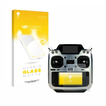 Face avant d’un emballage produit avec le logo de la marque upscreen. À côté, l’appareil Futaba T26SZ est représenté avec la p