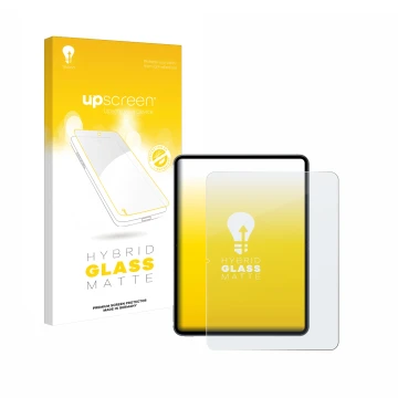 Face avant d’un emballage produit avec le logo de la marque upscreen. À côté, l’appareil OnePlus Pad 2 (portrait) est représen