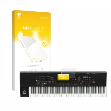 Face avant d’un emballage produit avec le logo de la marque upscreen. À côté, l’appareil KORG Pa4x est représenté avec la prot