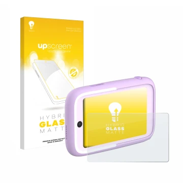 Face avant d’un emballage produit avec le logo de la marque upscreen. À côté, l’appareil Myfirst Camera 50 est représenté avec