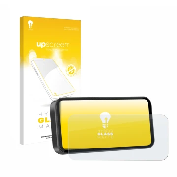 Face avant d’un emballage produit avec le logo de la marque upscreen. À côté, l’appareil Carpuride W603D 6.3