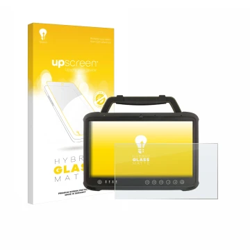 Face avant d’un emballage produit avec le logo de la marque upscreen. À côté, l’appareil Winmate M133WK est représenté avec la