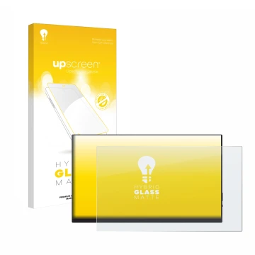 Face avant d’un emballage produit avec le logo de la marque upscreen. À côté, l’appareil Verbatim PMT-14 est représenté avec l