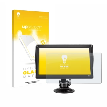 Face avant d’un emballage produit avec le logo de la marque upscreen. À côté, l’appareil Xgody X10 9