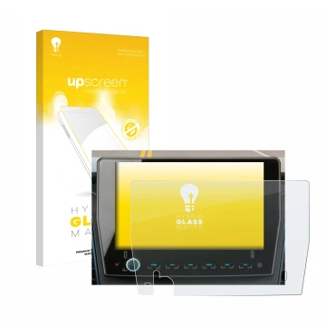 Face avant d’un emballage produit avec le logo de la marque upscreen. À côté, l’appareil Xzent F-285 est représenté avec la pr