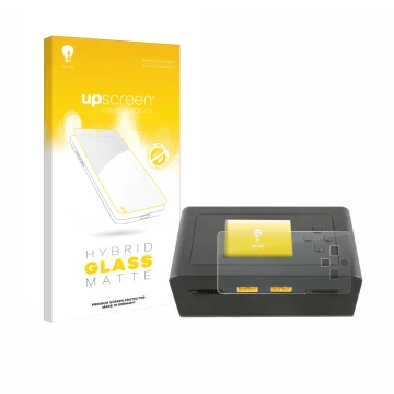 Face avant d’un emballage produit avec le logo de la marque upscreen. À côté, l’appareil Gens Ace IMARS D300 est représenté av