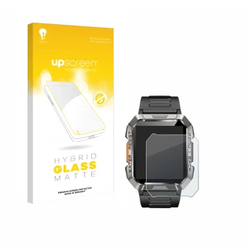 Face avant d’un emballage produit avec le logo de la marque upscreen. À côté, l’appareil Baolubao W60 est représenté avec la p