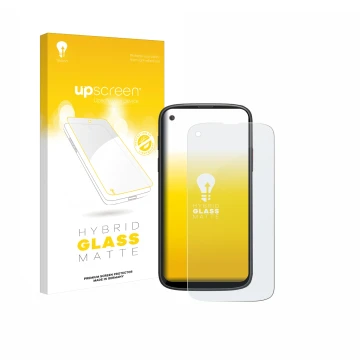 Face avant d’un emballage produit avec le logo de la marque upscreen. À côté, l’appareil Unihertz Jelly Max est représenté ave