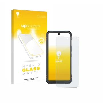 Face avant d’un emballage produit avec le logo de la marque upscreen. À côté, l’appareil Cubot King Kong Star 2 est représenté