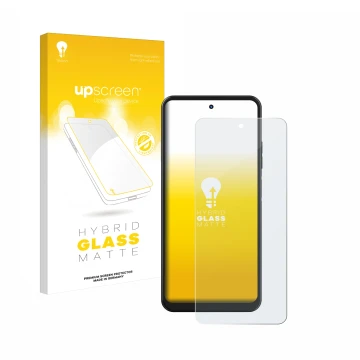 Face avant d’un emballage produit avec le logo de la marque upscreen. À côté, l’appareil Hotwav Note 12 est représenté avec la