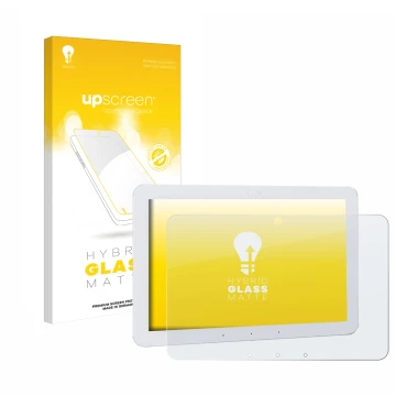 Face avant d’un emballage produit avec le logo de la marque upscreen. À côté, l’appareil Amazon Echo Hub 8