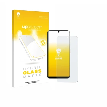 Face avant d’un emballage produit avec le logo de la marque upscreen. À côté, l’appareil ZTE Blade A35 est représenté avec la 