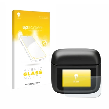 Face avant d’un emballage produit avec le logo de la marque upscreen. À côté, l’appareil JBL Tour Pro 3 est représenté avec la