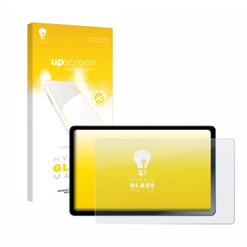 Face avant d’un emballage produit avec le logo de la marque upscreen. À côté, l’appareil HMD T21 est représenté avec la protec