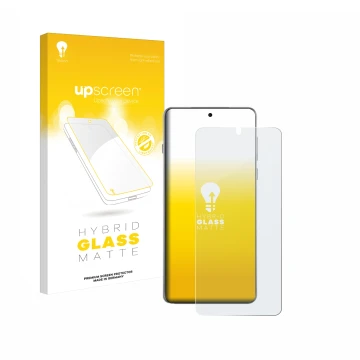 Face avant d’un emballage produit avec le logo de la marque upscreen. À côté, l’appareil Oppo Find X8 Pro est représenté avec 