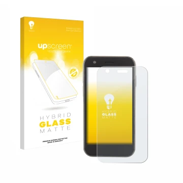 Face avant d’un emballage produit avec le logo de la marque upscreen. À côté, l’appareil Soyes XS12 est représenté avec la pro