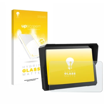 Face avant d’un emballage produit avec le logo de la marque upscreen. À côté, l’appareil Carpuride W702 Pro 7